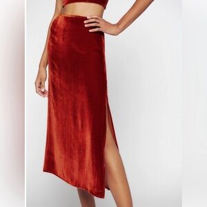 Reformation velvet skirt